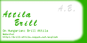 attila brill business card